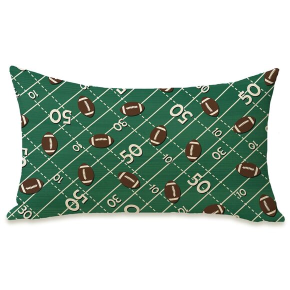 Other - 9411 Football Green Lumbar Decorative Rectangle Pillow Cover 12 x 20